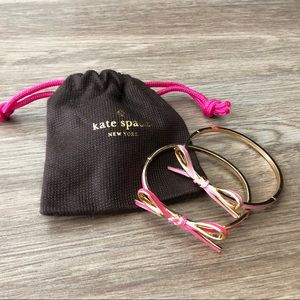 Kate Spade Thin Enamel Bow Bangles Pink & Hot Pink
